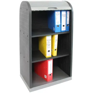 MCW Universal Kunststoff Rollladenschrank Grau , Kunststoff , 58x120x38 cm , Büromöbel, Schreibtischcontainer, Standcontainer