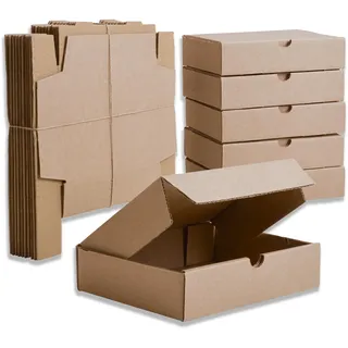 IPEA Versandkartons 21 x 15 x 5 cm für Versand, E-Commerce, Geschenke - 10 Stück - Made in Italy - Kartonboxen - Quadratische Karotns zum Verpacken von Gegenständen, Veranstaltungen - Faltkartons