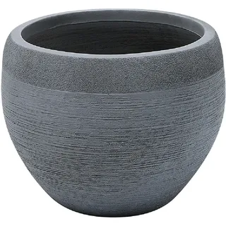 Beliani Blumentopf grau rund 38/38/30 cm Zakros , Grau , Naturmaterialen , 30 cm , Dekoration, Blumen & Blumentöpfe, Übertöpfe