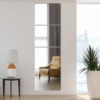 COUXILY 4 Stück 30,5x30,5cm HD Selbstklebende Fliesenspiegel Rahmenlos Spiegel Sicherer Klebespiegel DIY Glas Wanddekoration Dekospiegel für Aesthetic Room Decor Tanzstudio(03-1, 4 Stück)