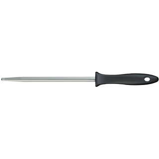 Fiskars Wetzstahl mit Kunststoffgriff, Essential, Rostfreier Edelstahl, HRC 53, Klingenlänge: 20 cm, Schwarz/Silber, 1065581