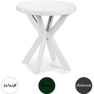 Gartentisch Bistrotisch Balkontisch Kunststoff Rund Ø70xH72cm - Grau