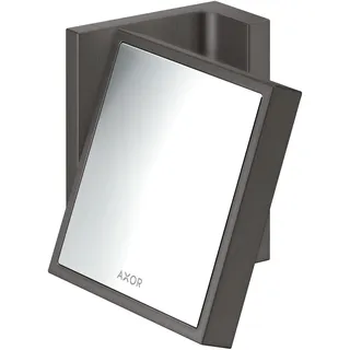 hansgrohe AXOR UNIVERSAL Rectangular Rasierspiegel, Vergrößerung 1,7-fach, neigbar, Rahmen Metall, 42649340, Farbe: Brushed Black Chrome