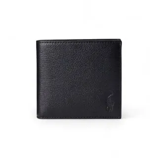 Polo Ralph Lauren Unisex. 405914235002 Schwarzes Portemonnaie aus genarbtem Leder (OSFA), Lässig, Klassisch