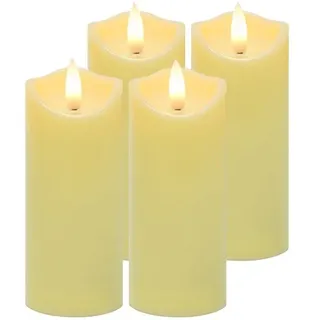 4x LED Kerzen 12,5 x 5cm Warmweiß Flackern für Adventkranz Grab Dekoration Kerze
