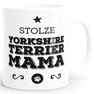 MoonWorks Kaffee-Tasse Stolze Yorkshire Terrier Mama Yorkshire Terrier Besitzerin Hundebesitzerin weiß Unisize