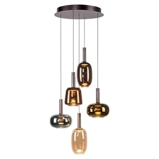 PAUL NEUHAUS LED-Pendelleuchte, 5-armig, höhenverstellbar, Comfort Lift, dimmbar, Memory-Funktion, SimplyDim, 3000 K, PN 2682-70 - Bunt