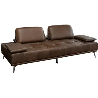 KAWOLA Schlafsofa Wiolo Leder grau