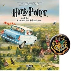Carlsen Verlag SCHMUCKAUSGABE: Harry Potter und die Kammer des Schreckens + 1. original Harry Potter Button