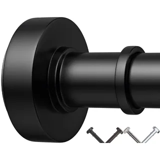 Schwarze Duschvorhangstangen, 100-183 cm, rostet nicht, rutscht nicht, verstellbare Spannstange mit langlebiger Feder, kein Bohren, Verwendung für Badezimmer, Schlafzimmer, Küche, Balkon