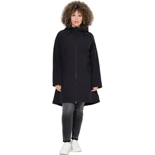 Ulla Popken Damen große Größen Übergrößen Plus Size HYPRAR Softshelljacke, wasserabweisend, 2-Wege-Zipper schwarz 42+ 839757100-42+