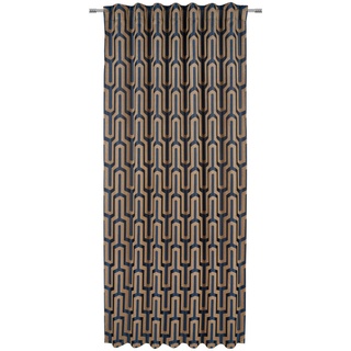 Xxxl Fertigvorhang , Goldfarben, Petrol , Textil , Graphik , 140x245 cm , Oeko-Tex® Standard 100 , für Stange und Schiene geeignet, mit Kombiband , Heimtextilien, Vorhänge, Fertigvorhänge, Sonstige Fertigvorhänge