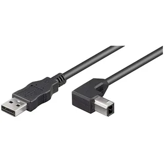goobay 93017 USB 2.0 auf USB B Druckerkabel 90 Grad Stecker / für Scanner & Drucker / Scannerkabel Universal kompatibel Dell Epson / Schwarz 1 Meter