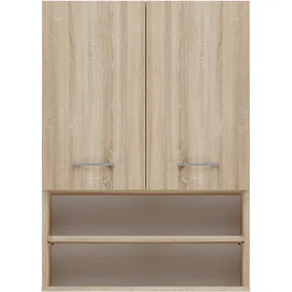 Hängen Waschmaschine Regal Bagnoli M: H: 90 cm, B: 64 cm, T: 30 cm, Badezimmer Möbel, Schrank für die Waschmaschine Hochschrank, Bad Möbel, Badschrank, Badezimmer Hochschrank, Sonoma Eiche - Hellbraun