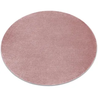 rugsX Teppich Softy 120 cm , Pink , Textil , Rund , 120x120 cm , Teppiche und Böden, Teppiche