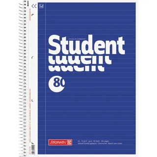 Brunnen Collegeblock Student | A4, liniert 80 Blatt, blau
