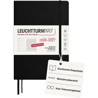 Leuchtturm1917 Wochenkalender 2026/2027 Schwarz