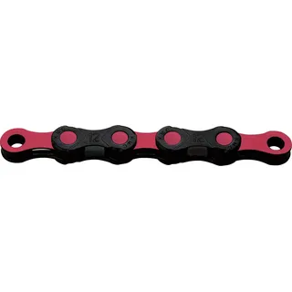 KMC Dlc 12 Waxed Kette, - Black / Pink - 126 Links