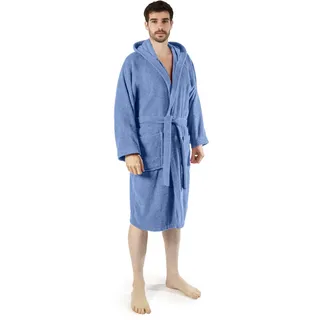 Caleffi Bademantel Herren – Bademantel aus Baumwoll-Frottee – Bademantel für Herren Frottee mit Kapuze – weich und saugfähig, schnell trocknend