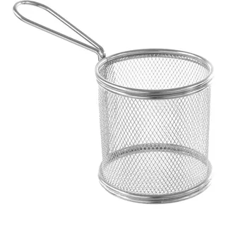 HENDI Miniatur Snack Frittierkörbe, Servieren, Frittierkorb, Frites, Pommes, geeignet für Geschirrspüler, 90x90x(H)90mm, Edelstahl