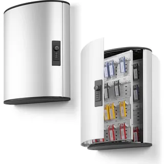 Durable Schlüsselkasten Key Box Code 48, (Zahlenschloss) Schlüsselschrank für 48 Schlüssel, silber, 197623