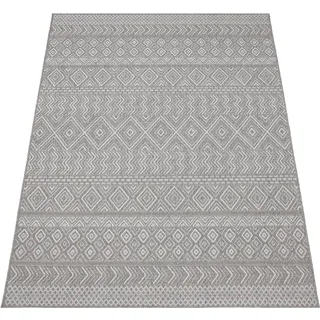 Teppich PACO HOME "Vermont 190", grau, B:200cm H:4mm L:200cm, Polypropylen, Teppiche, Teppich, Flachgewebe, modernes Design mit Rauten, gesteift, Outdoor geeignet