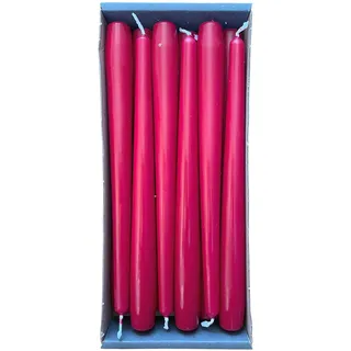 Nordring 12 Spitzkerzen 2,3 x 25 cm Karminrot – RAL-zertifiziert, tropffrei & raucharm, ca. 8 Std. Brenndauer – Tischdeko & Kerzenleuchter