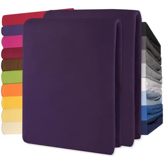 CELINATEX Spannbettlaken Jersey-Baumwolle 200 x 200 - 200 x 220 cm lila