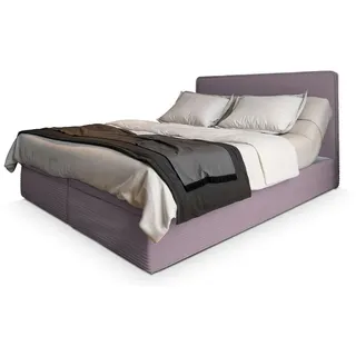 masseno Boxspringbett Astor 160x200 cm mit Matratze und Topper, Polsterbett mit Bettkästen Rosa LINCOLN 61 - Rosa