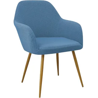 EBETA Bürostuhlbezug Schwingstuhlhussen Stuhlbezug Jacquard Stuhlabdeckung Stuhlhussen Elastisch Stuhlüberwürfe Hussen für Bürostuhl, Computerstuhl, Drehstuhl (Denimblau, 2 Stück)
