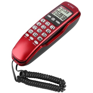 VBESTLIFE Festnetz Telefon, Wand Telefon,Home Office Hotel eingehende Anrufer ID LCD Display Telefon(Rot)