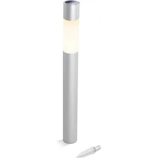 Solarleuchte Pole Light, Duo Color, Akku, Aluminium, LED Standleuchte, Solar Außenleuchte, Gartenbeleuchtung, wetterfest, außen, winterfest, H=70cm, 102606 - Silber