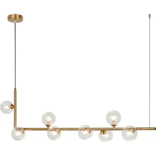 Toolight Pendellampe App615-8Cp Glas Kugel 8-Arm Gold 8-Lichtquelle G9 9,5X120X36-116Cm Einstellbar - Gold