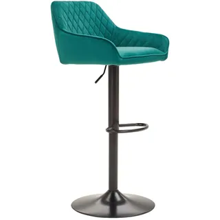 Livetastic Barhocker , Grün, Schwarz , Metall, Textil , Füllung: Schaumstoff , Drehteller , 53.5x108x53 cm , Sitzfläche 360° drehbar, inklusive Armlehnen , Esszimmer, Barmöbel, Barhocker
