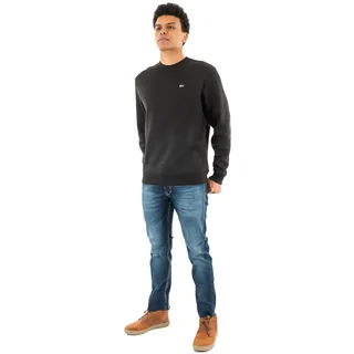 Tommy Hilfiger Tommy Jeans Herren TJM Reg Flag Crew Dm0dm20741 Pullover Sweatshirt, Black (Black), L EU