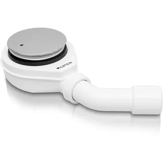 VILSTEIN® Ablaufgarnitur 90mm für Dusche & Badewanne, Duschablauf Flach mit Geruchsstop & Haarsieb, Bis zu 40L/Min Ablaufleistung, Chrom Abdeckung, Dusch- & Badewannenabfluss