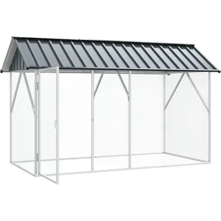 vidaXL Vogelkäfig Anthrazit 227 x 112 x 141 cm Verzinkter Stahl - Grau