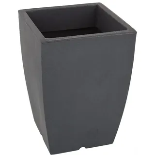 Dehner Blumentopf Bologna, ca. 30 x 30 x 40 cm, Kunststoff, anthrazit, Grau