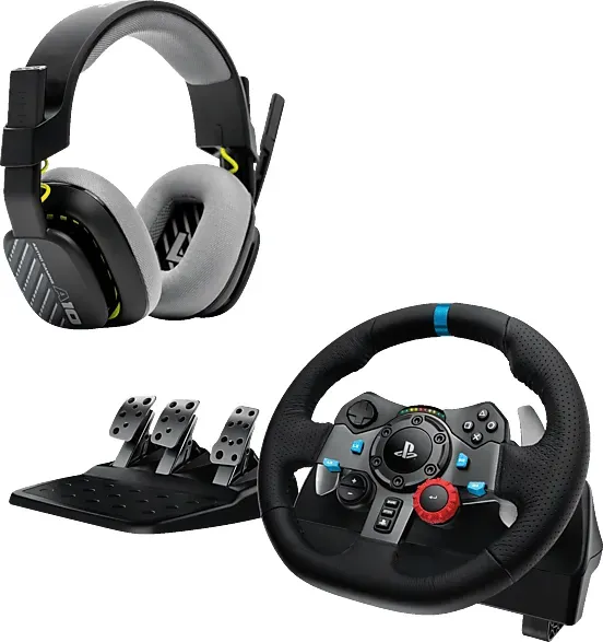 Bild von G29 Driving Force, USB inkl. Astro A10 Headset weiß (PS5/PS4/PS3) (991-000486)