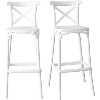 GARDENIA Hoher Hocker für den Innen- und Außenbereich aus Polypropylen Country weiß