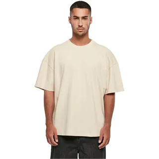 Build Your Brand Herren T-Shirt Ultra Heavy Cotton Box Tee, Basic T-Shirt für Männer, Oversized Fit, Sand, XL
