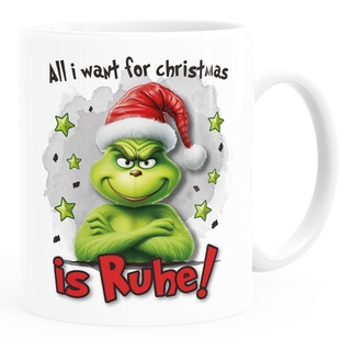 MoonWorks® Kaffee-Tasse Grinch Geschenk für Weihnachtsmuffel Ich hasse Menschen Weihnachtstasse lustig Ruhe weiß standard