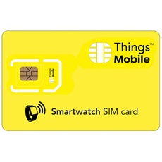 Daten-SIM-Karte für SMARTWATCH - Things Mobile - mit weltweiter Netzabdeckung und Mehrfachanbieternetz GSM/2G/3G/4G. Ohne Fixkosten und ohne Verfallsdatum. 10 € Guthaben inklusive