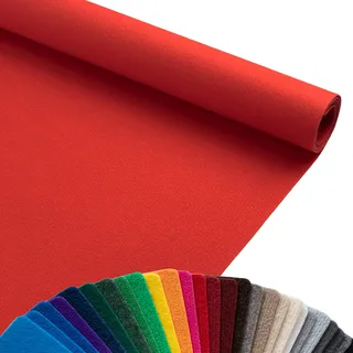 Primaflor Rips Messeteppich Dublin | 100x100 cm | Rot | Meterware | Gerippte Polypropylen-Meterware für Messe, Event und Hochzeit; Bfl-s1, 3 mm hoch, zuschneidbar