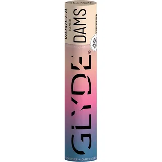 Glyde Dams VANILLA - 4 Latex-Schutztücher - Gelb gefärbt - Lecktücher mit Vanille-Duft