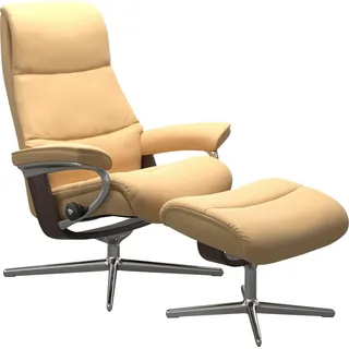 Stressless Stressless® Fußhocker »View« mit Cross Base, Größe S, M & L, Holzakzent Wenge, gelb