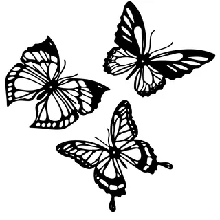 bowarepro 3 Stück Metall Schmetterling Wanddekor Garten Ornamente Wandkunst Wandskulptur Plakette Dekorationen für Zuhause Indoor Outdoor Dekor Hof Zaun Schuppen Wände (Schwarz)