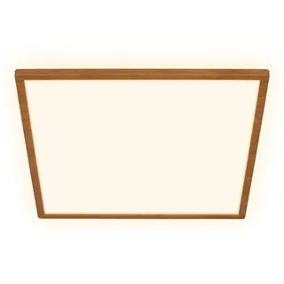 Briloner - LED Deckenlampe Holz Deckenleuchte Wohnzimmer Indirektes Licht, Flach Warmweiß