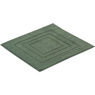 Badematte VOSSEN "Feeling" Gr. 3, grün (evergrün), H:10mm, Baumwolle, Badematten, Badematte, Badteppich, Uni-Farben, mit Bordüre, Hoch-Tief Effekt, reine Baumwolle