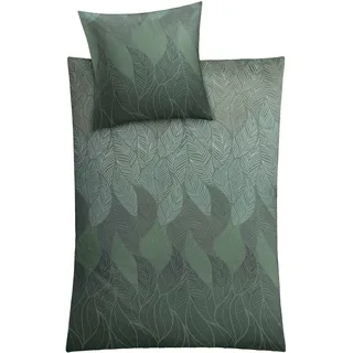 KLEINE WOLKE Jamiro Blätter Tannengrün 155 x 220 cm + 80 x 80 cm